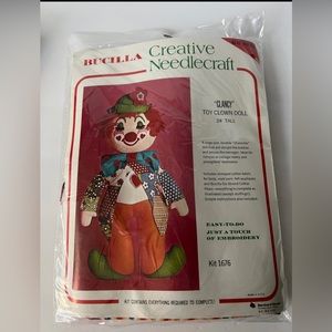 Vintage Bucilla Creative Needlecraft 
Clancy Toy Clown Doll Kit 1676 NEW